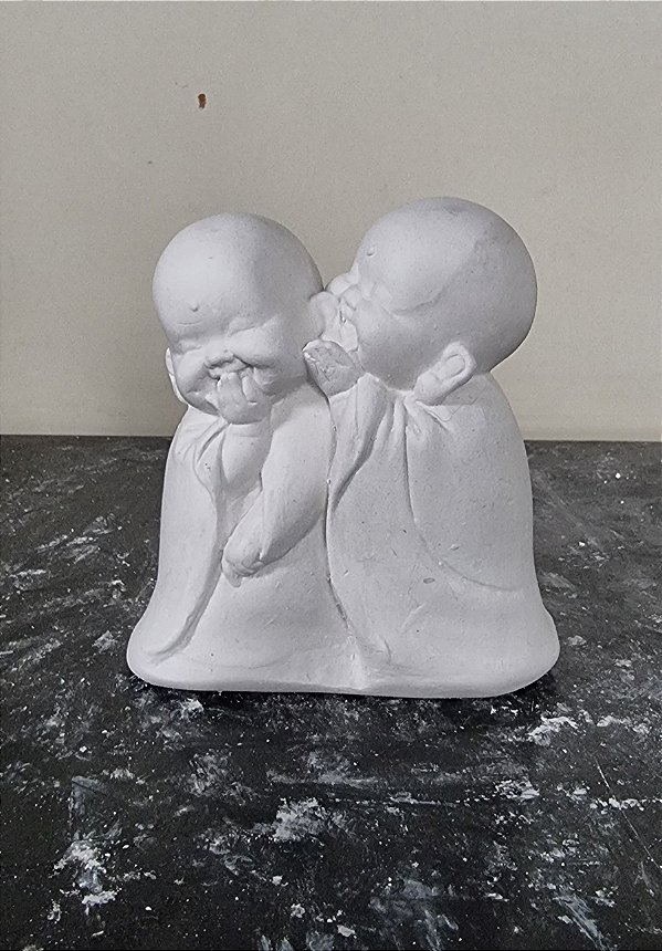 Monges Fofoqueiros 15cm Gesso Cru