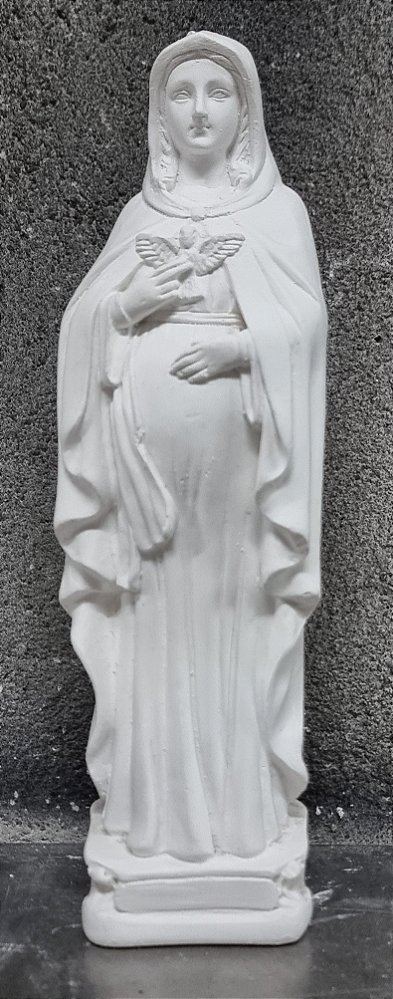 Imagem Nossa Senhora Grávida 20cm Gesso Cru