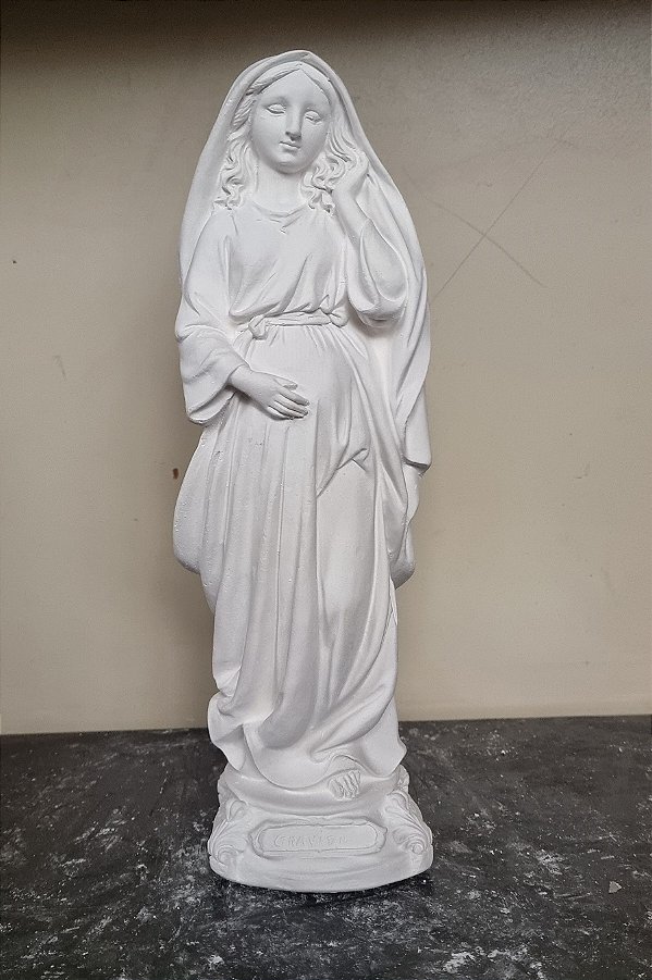 Imagem Nossa Senhora Grávida 30cm Gesso Cru