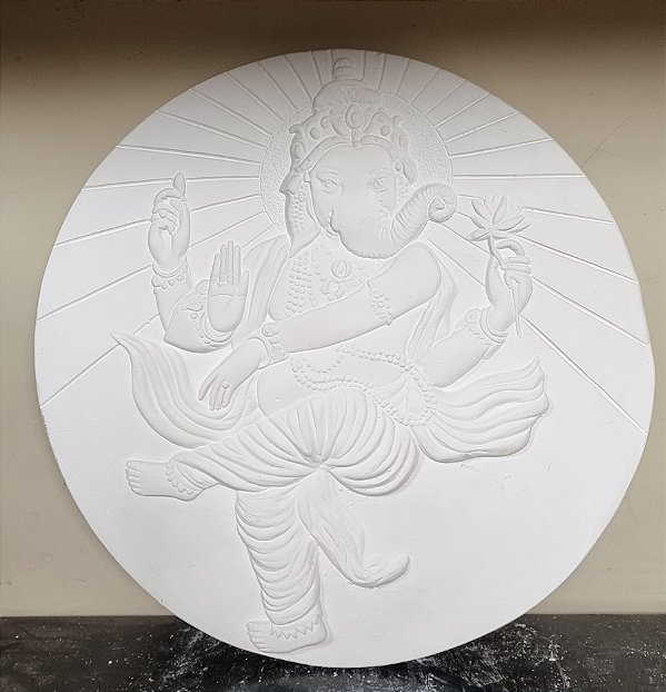 Mandala Ganesha 35cm Gesso Cru