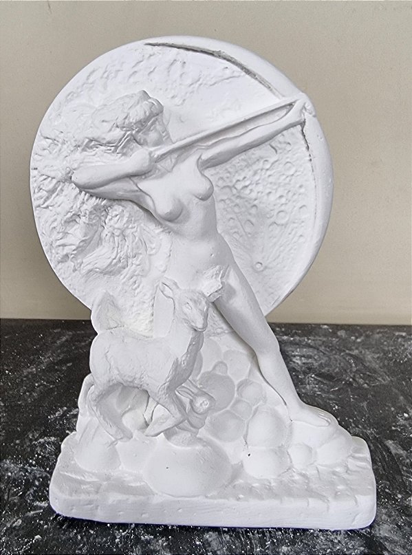 Imagem Deusa Grega Artemis ou Diana 15cm Gesso Cru