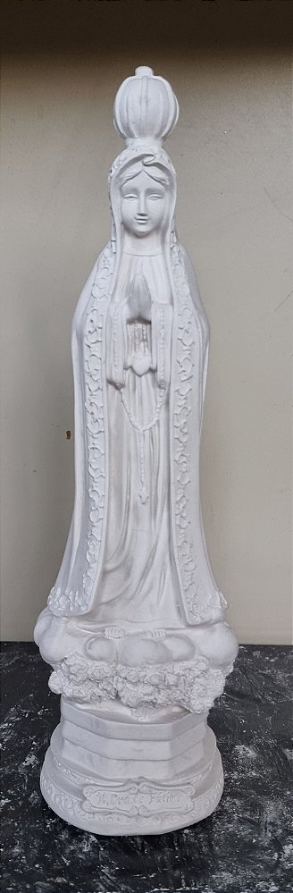 Imagem Nossa Senhora de Fátima 30cm Gesso Cru