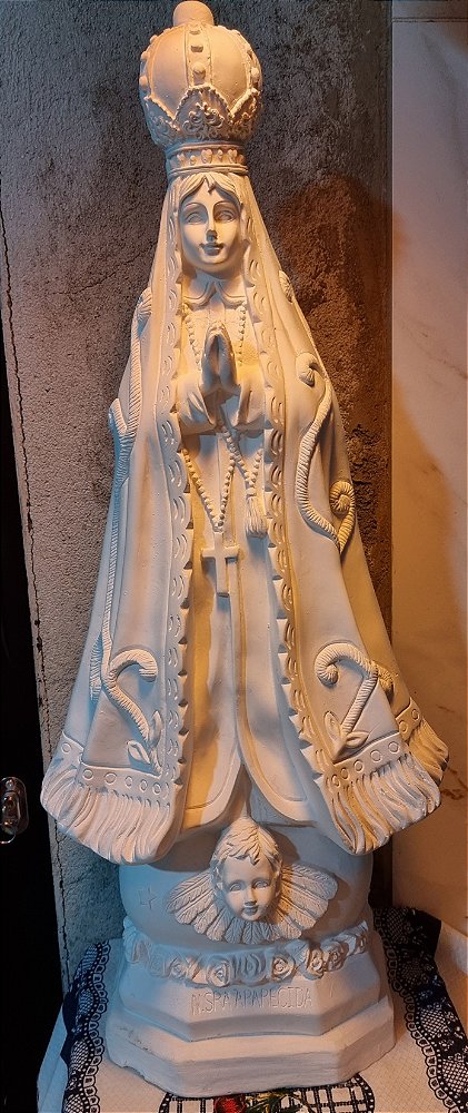 Imagem Nossa Senhora Aparecida 60cm Gesso Cru