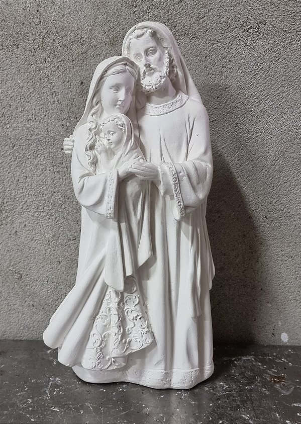 Imagem Sagrada Familia 29cm Gesso Cru