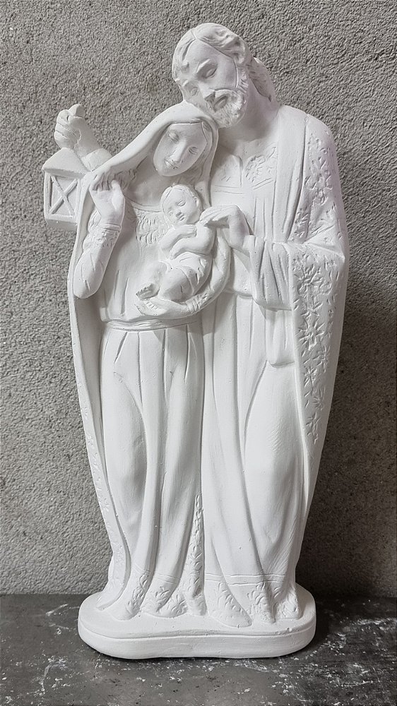 Imagem Sagrada Familia 30cm Modelo 01 Gesso Cru