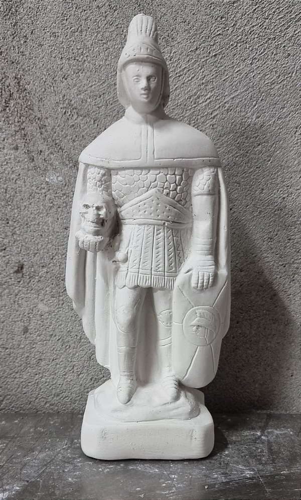 Imagem Ogum Mege da Calunga 23cm Gesso Cru