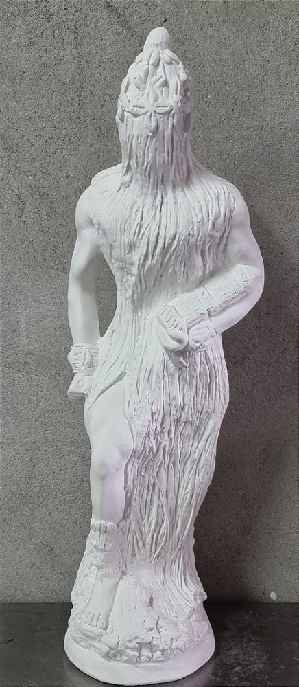 Imagem Orixá Obaluae Africano 65cm Gesso Cru