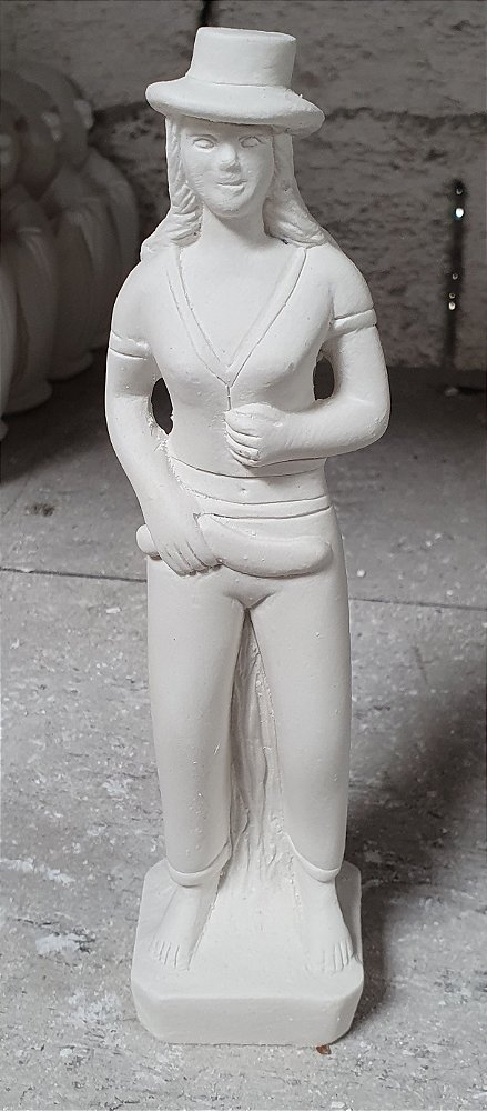 Imagem Malandra Maria Navalha de Calça 23cm Gesso Cru