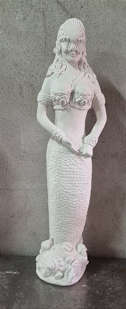 Imagem Orixá Iemanjá Africana 65cm Gesso Cru