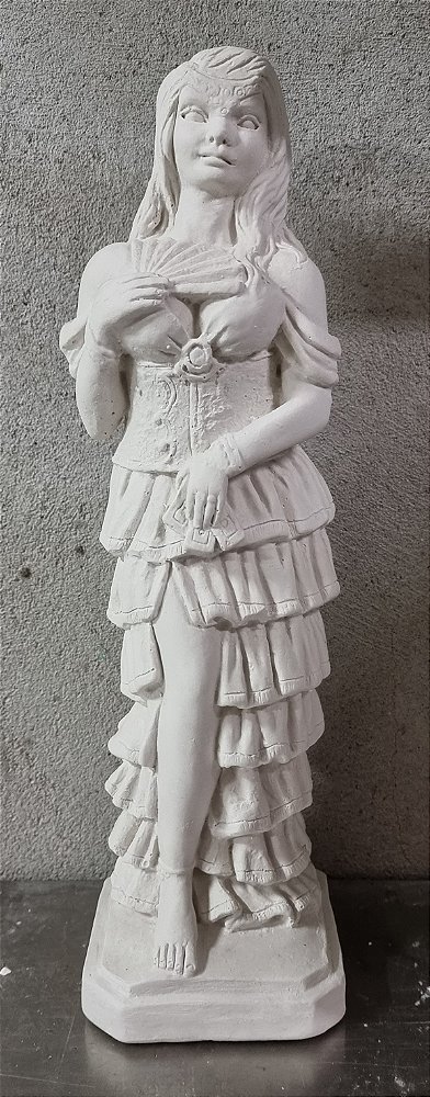 Imagem Cigana Leque 41cm Gesso Cru