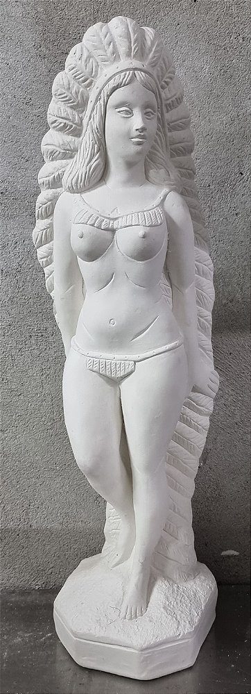 Imagem India 58cm Gesso Cru