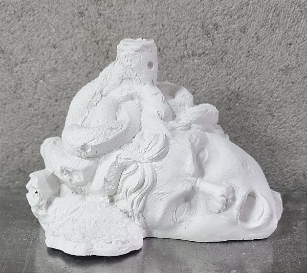 Incensario Cascata Medusa 15x10cm Gesso Cru