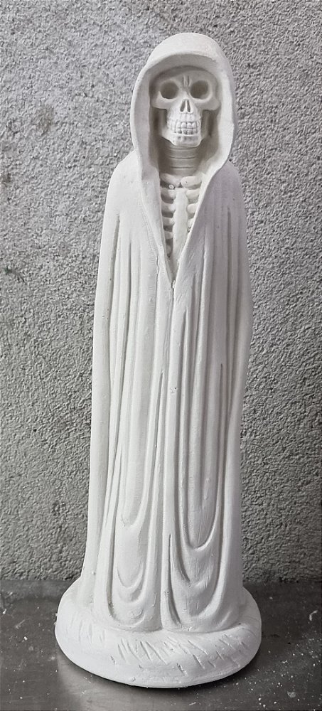 Imagem Exu Caveira Capuz 25cm Gesso Cru