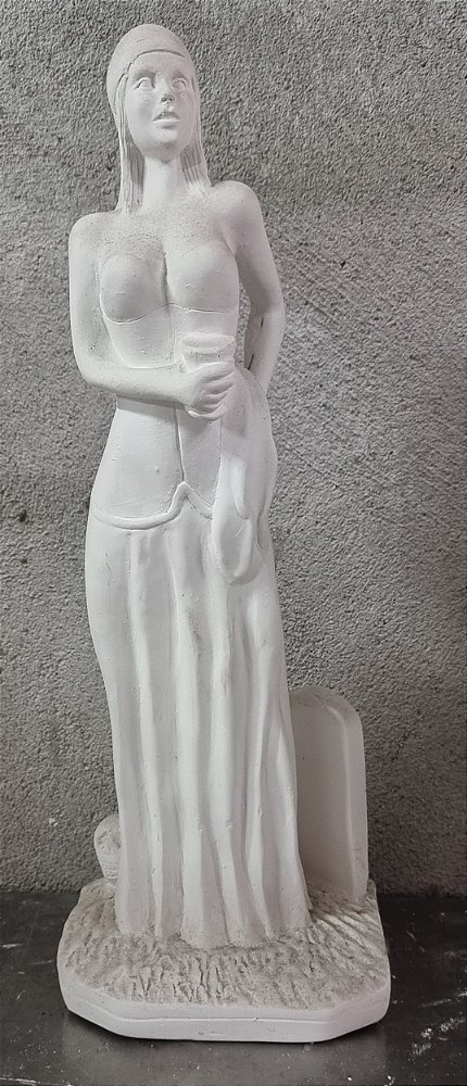 Imagem Pombagira do Cemiterio 30cm Gesso Cru