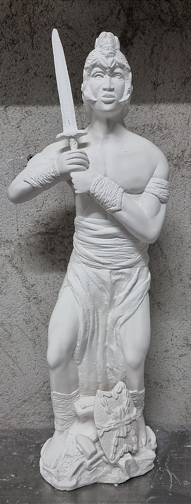 Imagem Orixá Ogum Africano 65cm Gesso Cru