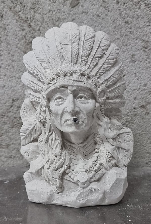 Busto Indio 17cm Gesso Cru