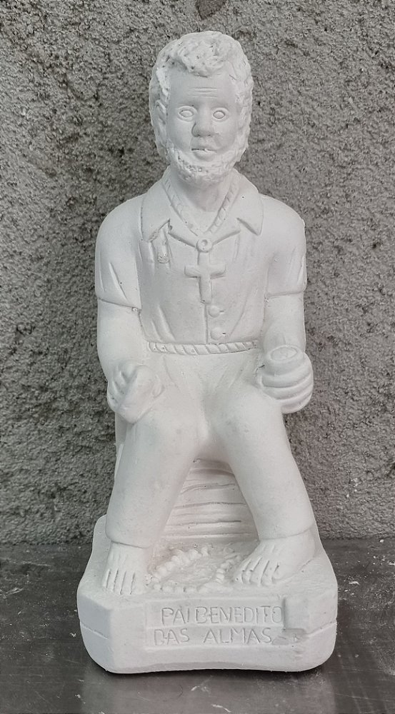 Imagem Preto Velho Pai Benedito das Almas 23cm Gesso Cru