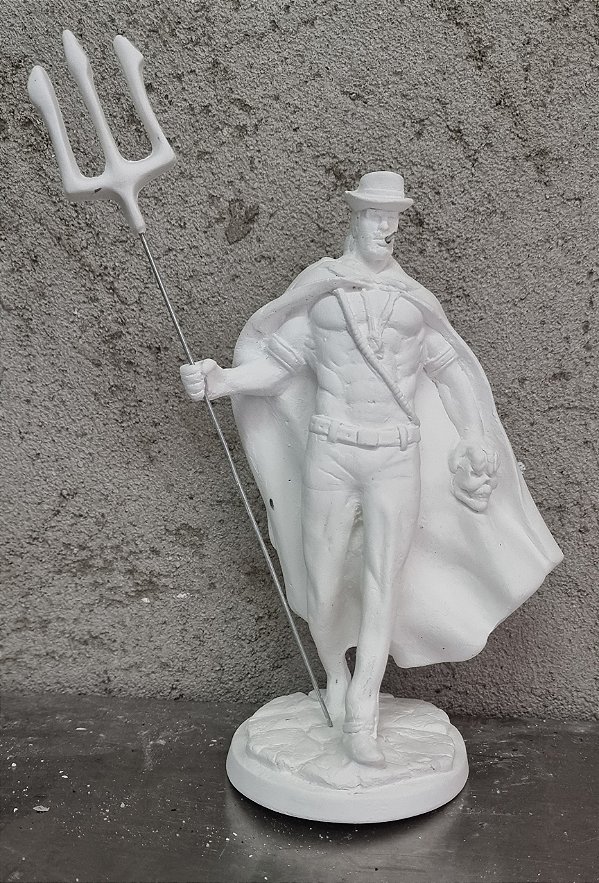 Imagem Exu Tranca Rua 23cm Gesso Cru