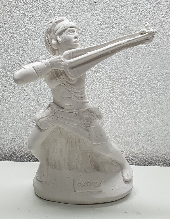 Imagem Orixa Oxossi Modelo 02 23cm Gesso Cru