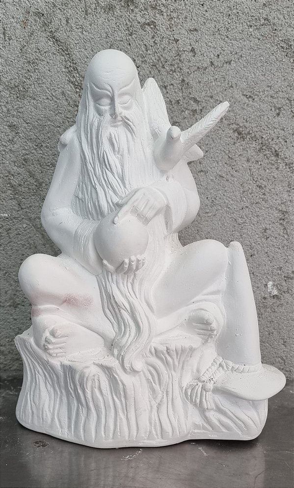 Imagem Mago Merlin 28cm Gesso Cru