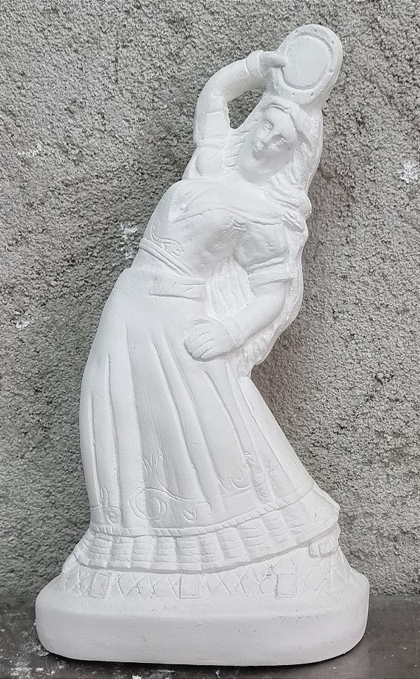 Imagem Cigana Pandeiro 23cm Gesso Cru