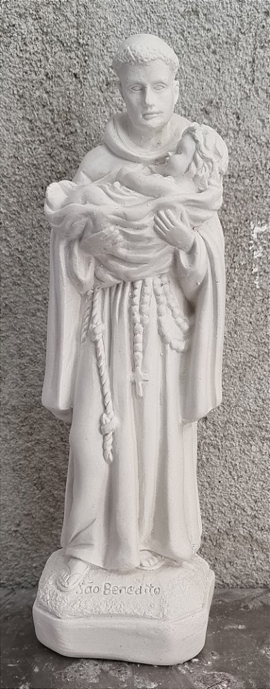 Imagem São Benedito 20cm Gesso Cru