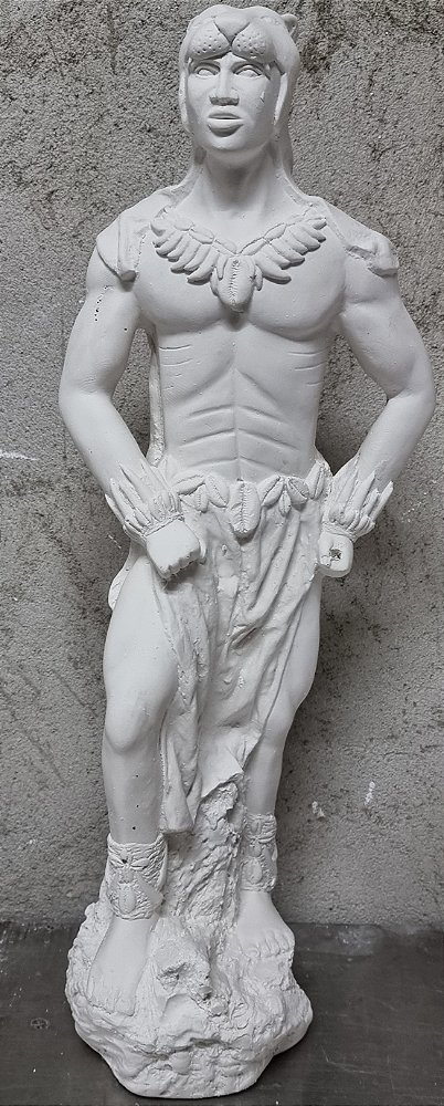 Imagem Orixá Oxossi Africano 65cm Gesso Cru