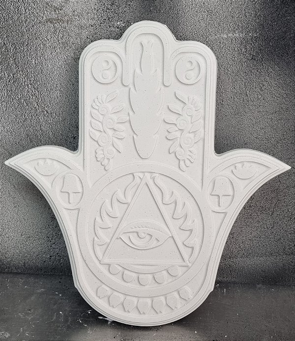 Mão de Fatima ( Hamsa) 34x36cm Gesso Cru