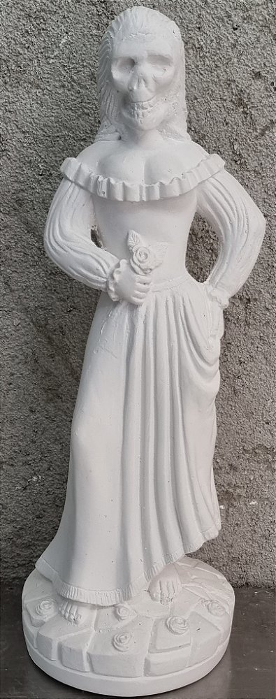 Imagem Pombagira Rosa Caveira 28cm Gesso Cru