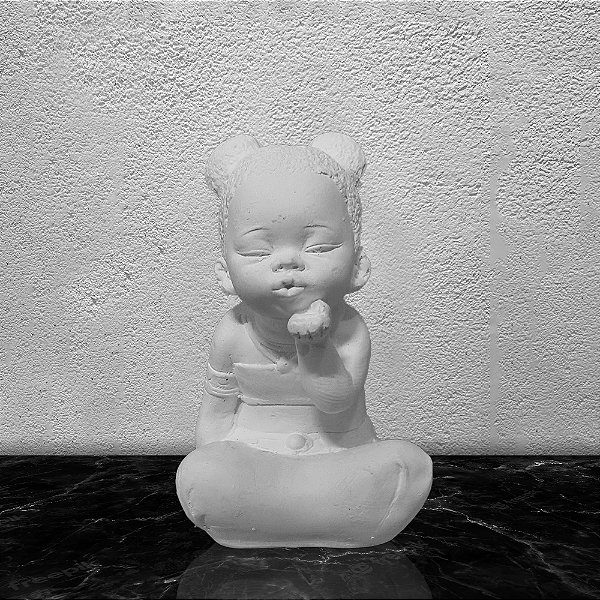 Imagem Ere Africana 17cm Gesso Cru