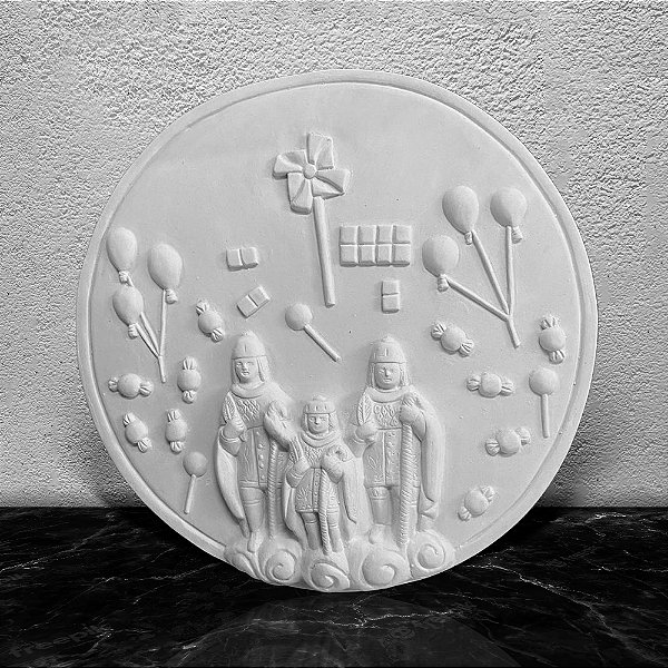 Mandala Cosme Damiao 35cm Gesso Cru