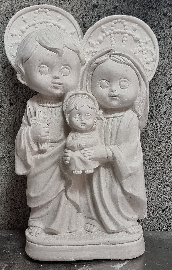 Imagem Sagrada Familia Baby 19cm Gesso Cru