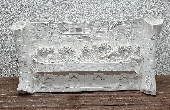 Imagem Santa Ceia Pergaminho 28x15cm Gesso Cru