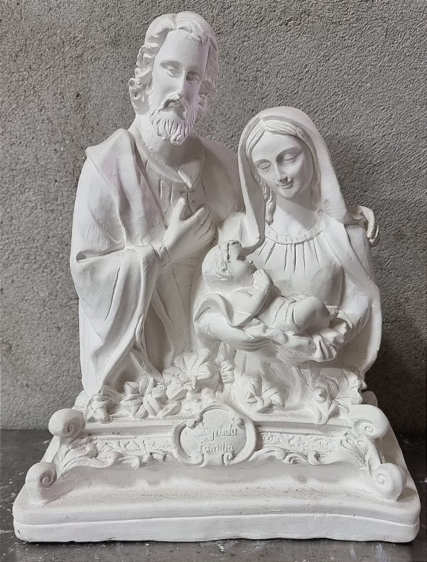 Busto Sagrada Familia 30cm Gesso Cru