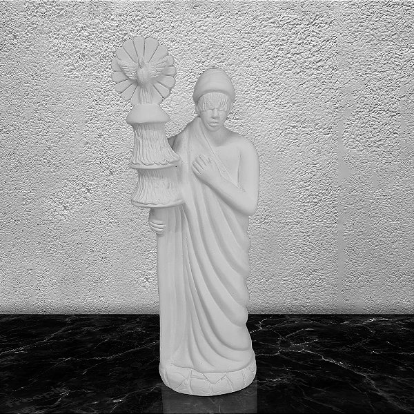Imagem Orixá Oxaguia Africano 30cm Gesso Cru