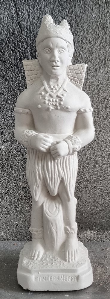 Imagem Exu Pantera Negra 23cm Gesso Cru