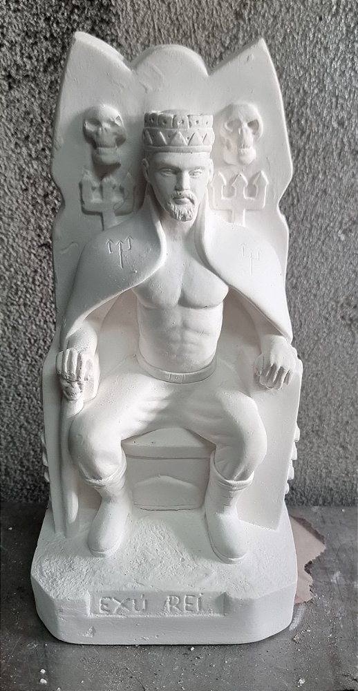 Imagem Exu Rei 23cm Gesso Cru