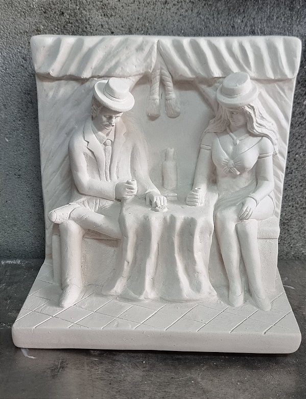 Cabaré dos Malandros 23x23cm Gesso Cru