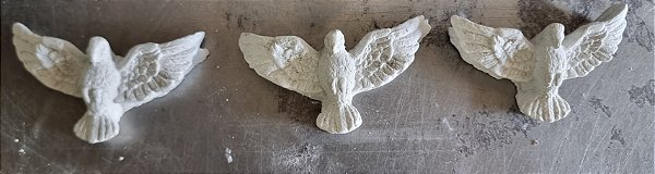 Kit 3 Divinos 7x4cm Gesso Cru