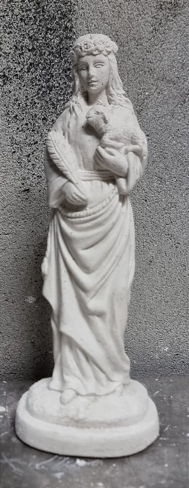 Imagem Santa Ines 23cm Gesso Cru