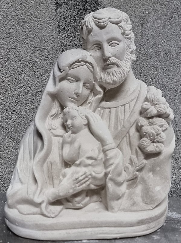 Busto Sagrada Familia 18cm Gesso Cru