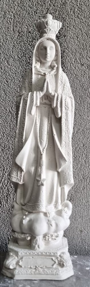 Imagem Nossa Senhora de Fatima 27cm Gesso Cru