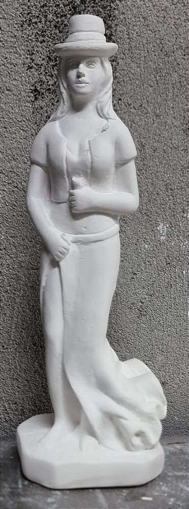 Imagem Malandra Maria Navalha de Vestido Longo 23cm Gesso Cru