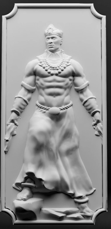 Placa de Parede Orixá Ogum 34cm Gesso Cru