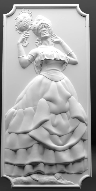 Placa de Parede Orixá Oxum 34cm Gesso Cru