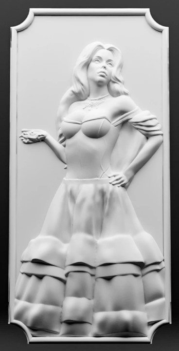 Placa de Parede Pombagira 34cm Gesso Cru