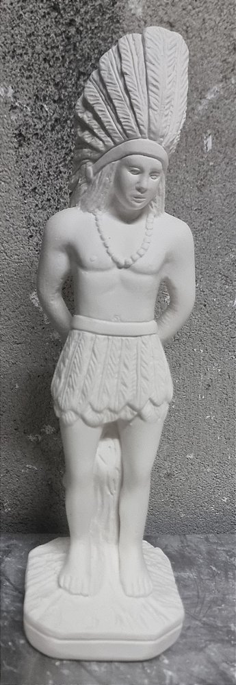 Imagem Indio Pena Branca 20cm Gesso Cru