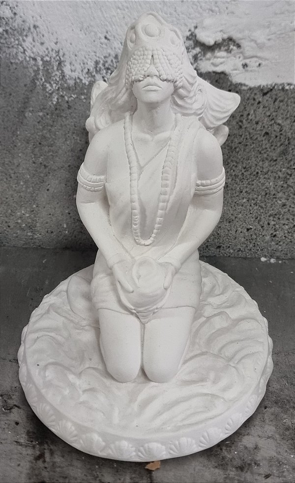Imagem Orixá Iemanjá Ajoelhada 20cm Gesso Cru