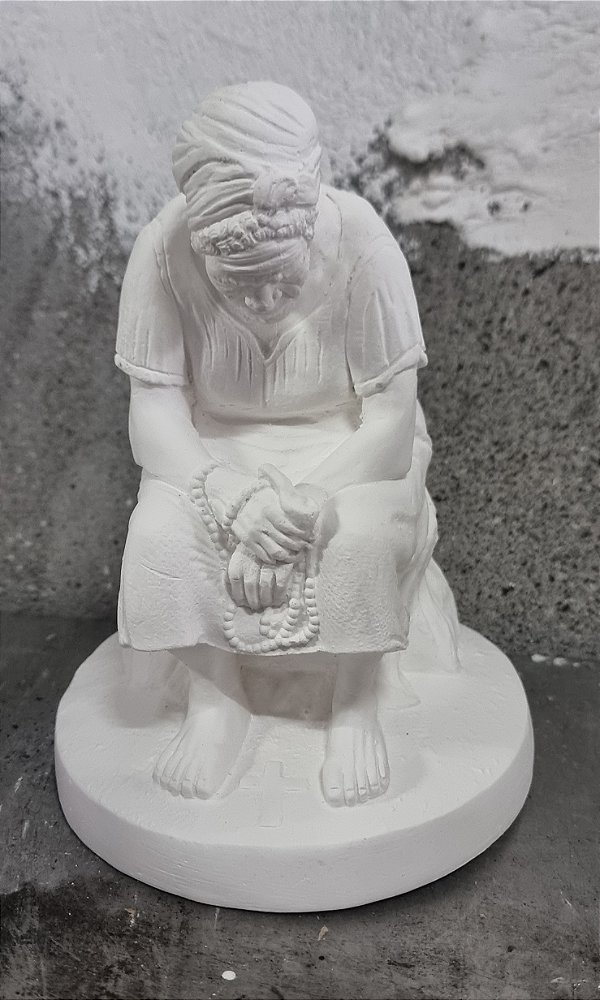 Imagem Preta Velha Maria Conga 20cm Gesso Cru