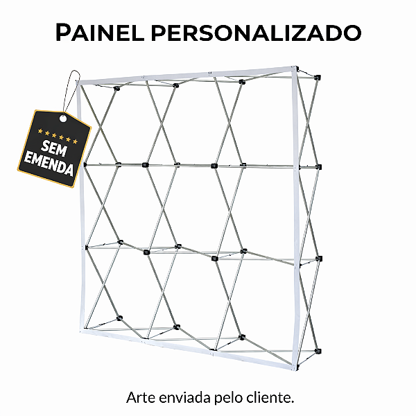 Painel Pantográfico Alumínio 2,25 X 2,25 + Bolsa Transporte (PERSONALIZADO)